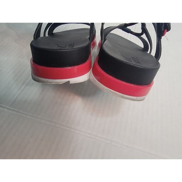 Sorel Sandals Womens SZ 7.5 Roaming Lace Leather Black Punch Pink - Picture 7 of 9